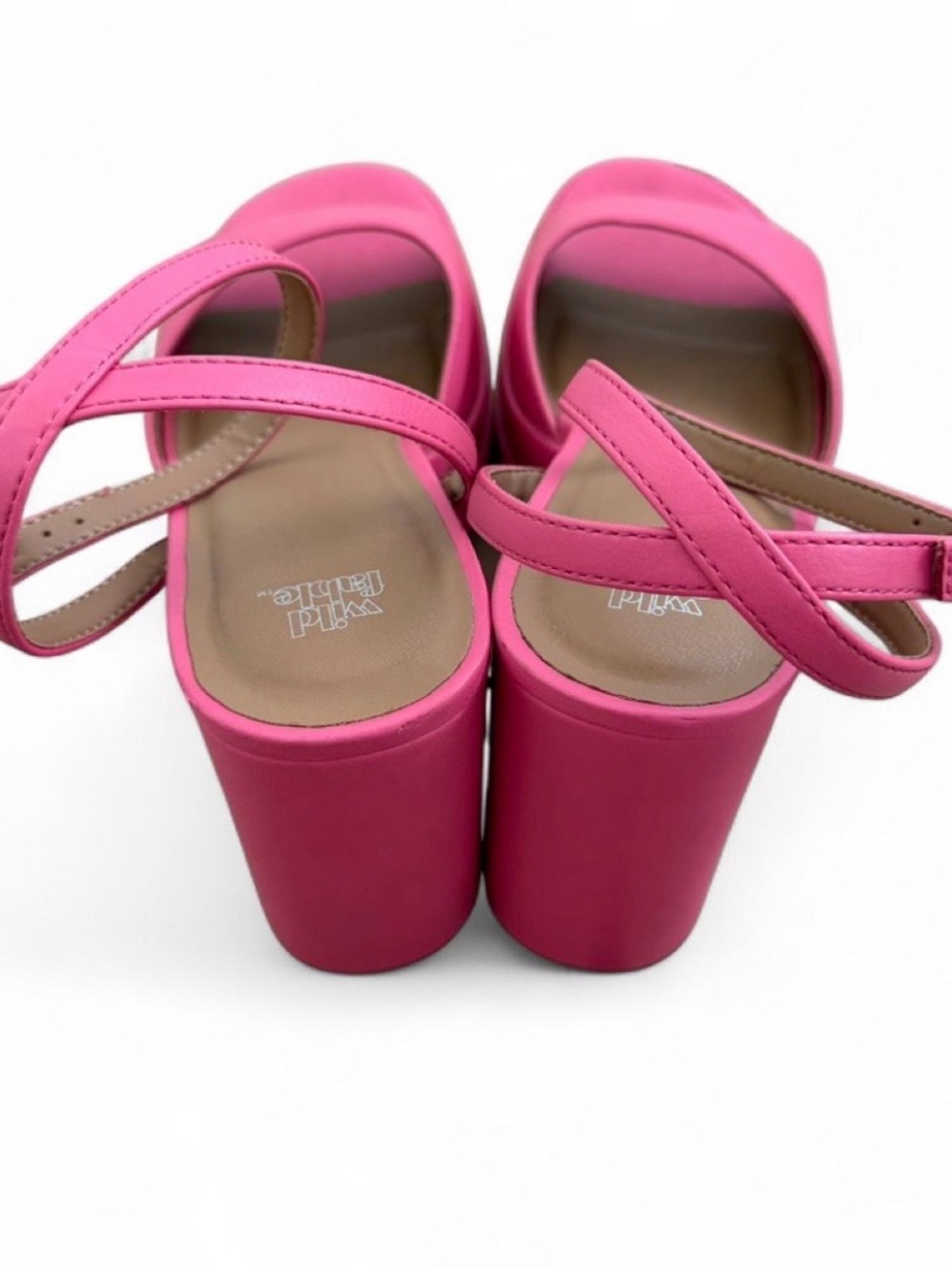 Platform Block Heel Sandals - Hot Pink - Picture 3 of 6